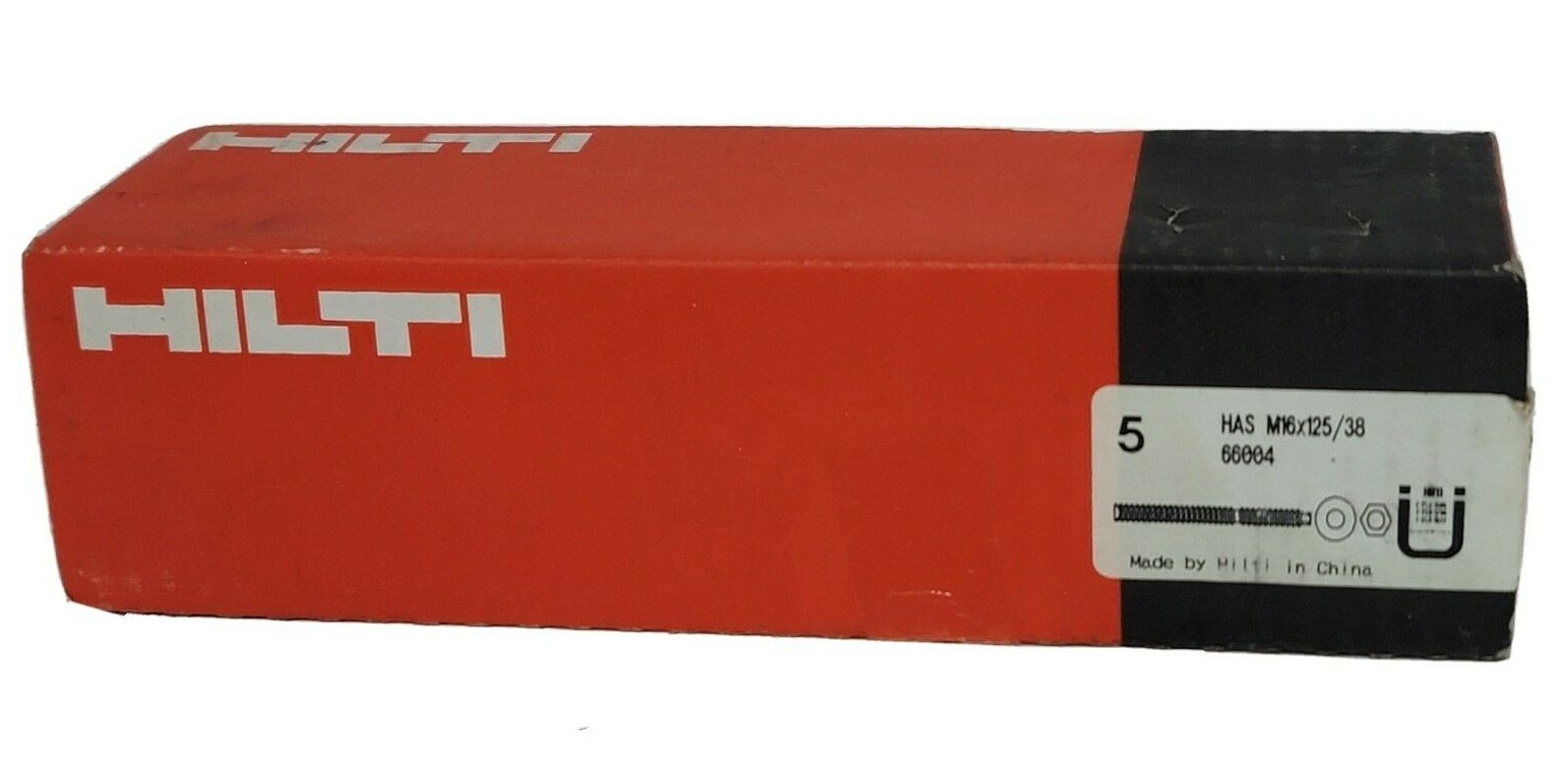 NIB HILTI HAS-M16X125/38 ANCHOR BOLTS 7.5IN LENGTH 66004 (BOX OF 5)