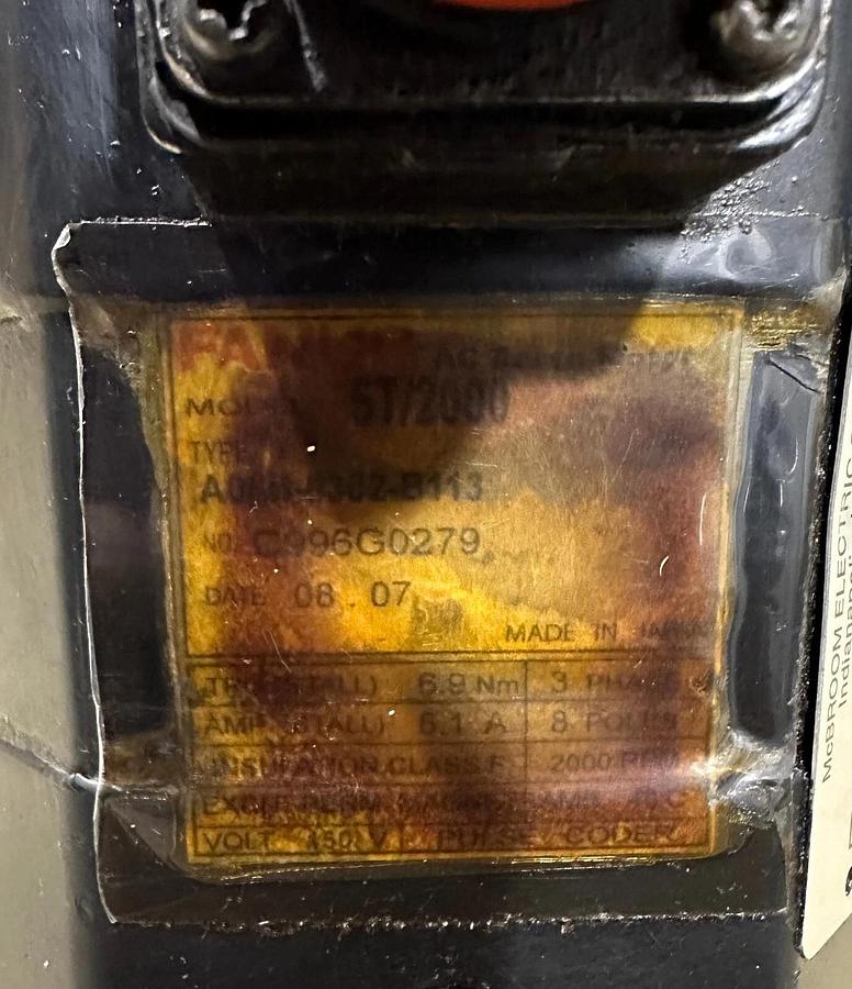 Refurbished REPAIRED FANUC A06B-0382-B113 / A06B0382B113 5T/2000 AC SERVO MOTOR 6.9Nm 6.1A
