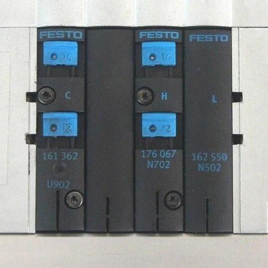 Used FESTO CPV-14-VI VALVE BLOCK CPV14-GE-FB-4, CPV14-P4-1/8-B, 161362