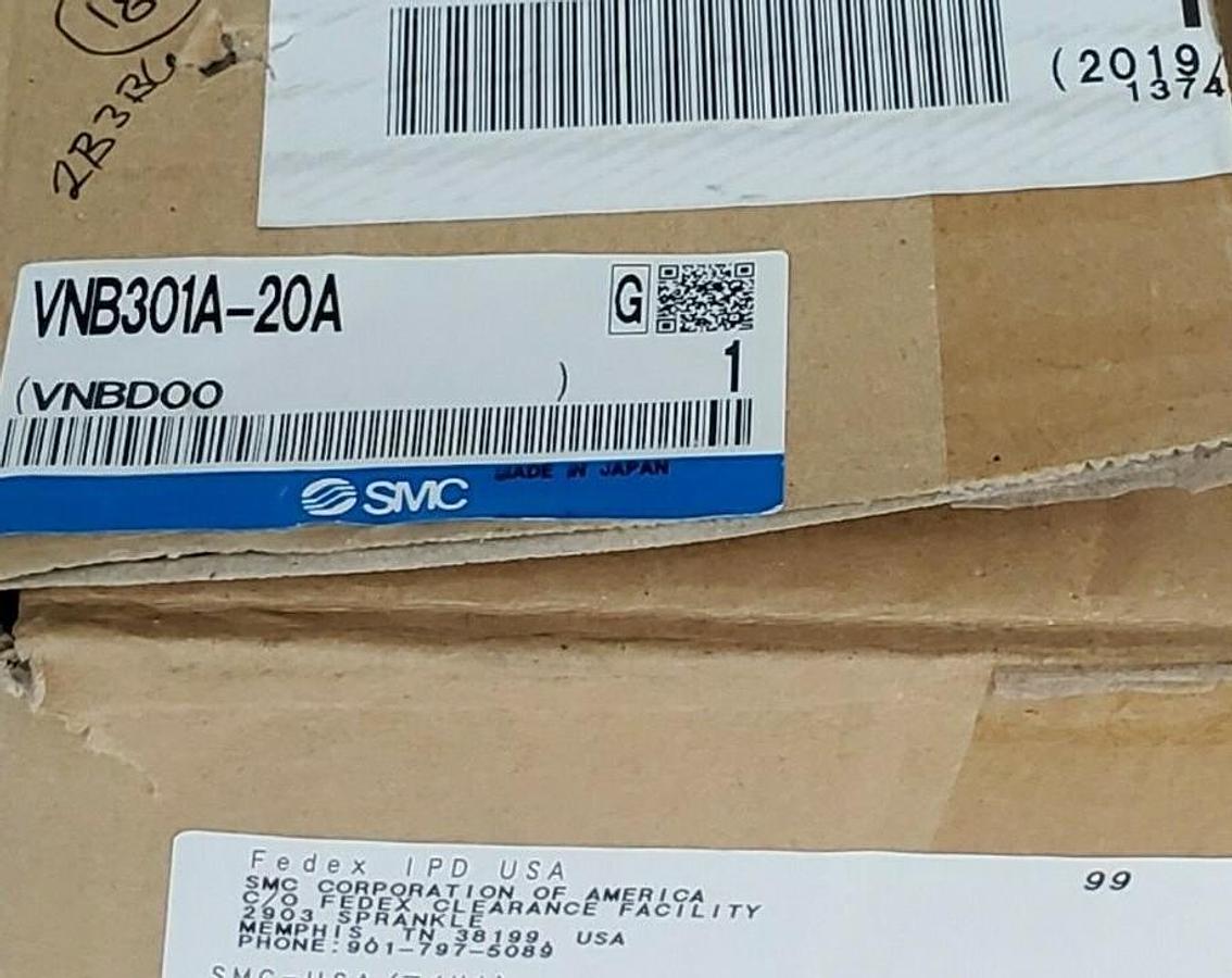 Used LOT OF 10 NIB SMC VNB301A-20A PNEUMATIC PROCESS VALVES 1N1-18 VNBD00 VNB301A20A