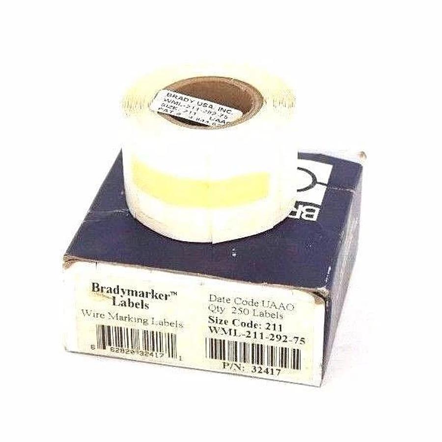 NIB BRADY WML-211-292-75 WIRE MARKING LABELS QTY 250, SIZE CODE 211, WML21129275