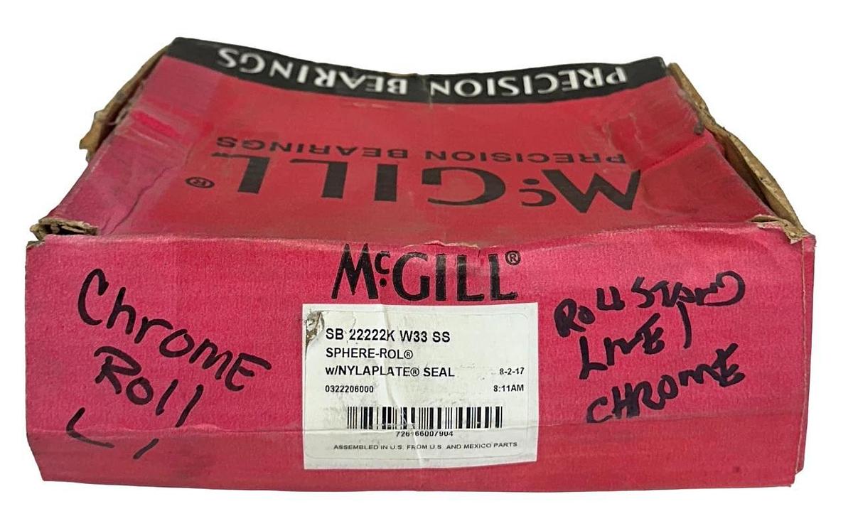 McGILL SB 22222K W33 SS / SB22222KW33SS SPHERE-ROL BEARING NYLAPLATE SEAL NSMP