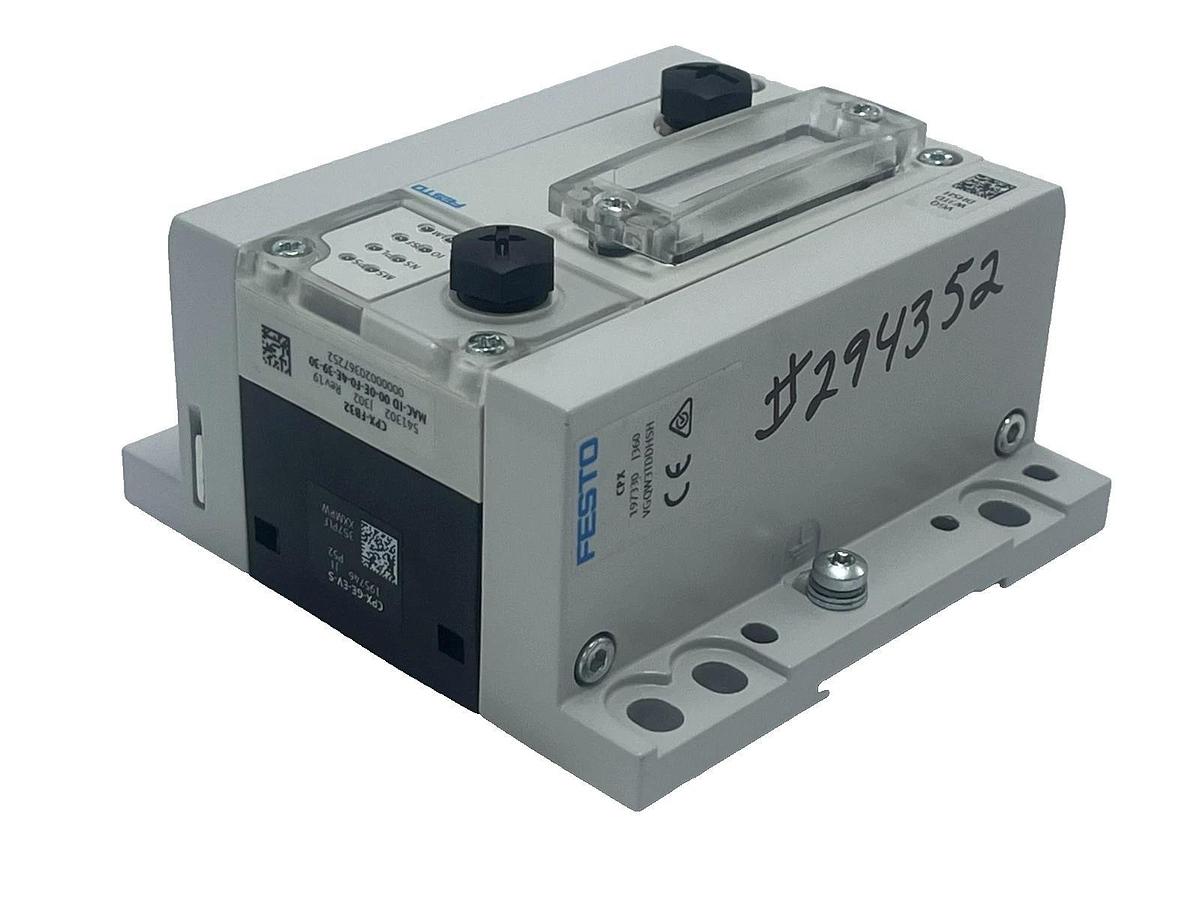 FESTO CPX-FB32 Ethernet Node Assy w/ CPX-GE-EV-S Interlink Block & End Plates