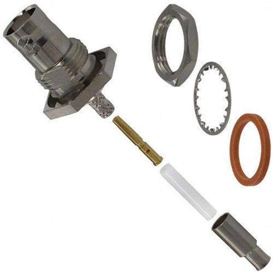 LOT OF 2 NEW AMPHENOL RFX 31-318-RFX, RF/COAXIAL CRIMP JACK FOR RG-174, 188, 316