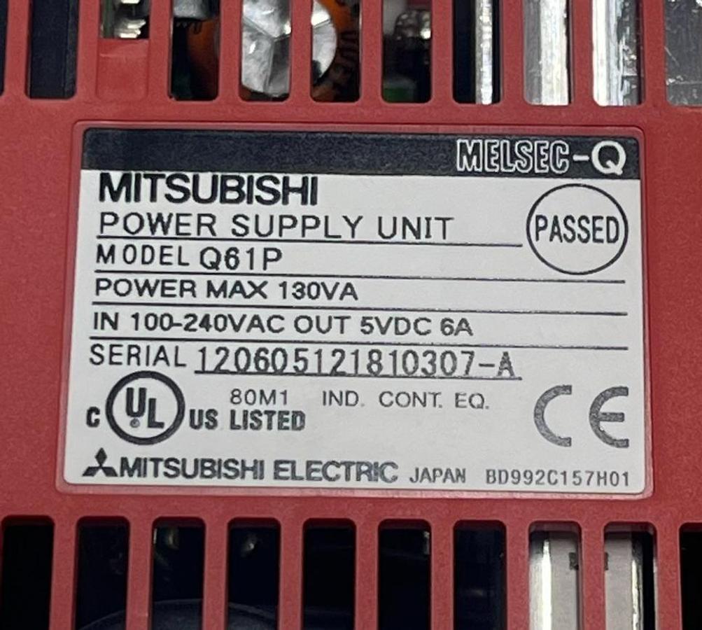 Used Mitsubishi Q61P MELSEC-Q Series PLC Power Supply Module 100-240VAC Input