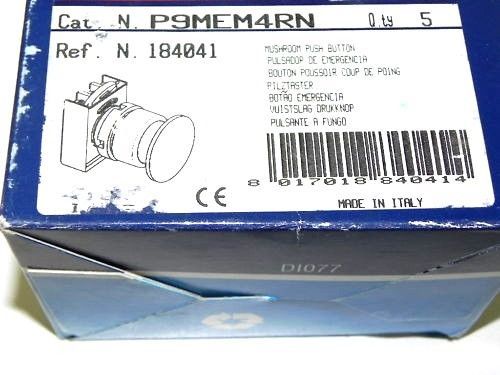 5 NIB GENERAL ELECTRIC P9MEM4RN MUSHROOM PUSH BUTTONS