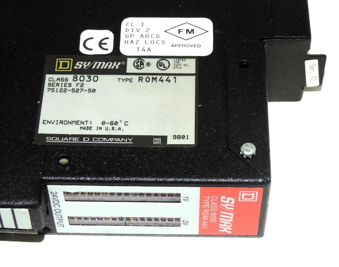 Used SQUARE D SY/MAX 8030-ROM-441 MODULE 32 POINT 24VDC, 8030ROM441, SERIES F2