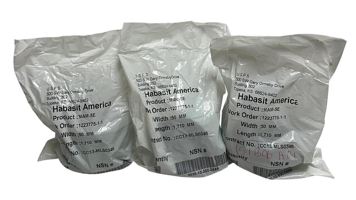 Used 3 HABASIT AMERICA MAM-5E / MAM5E CONVEYOR BELTS W: 50mm L: 1,710mm OEM NSFS