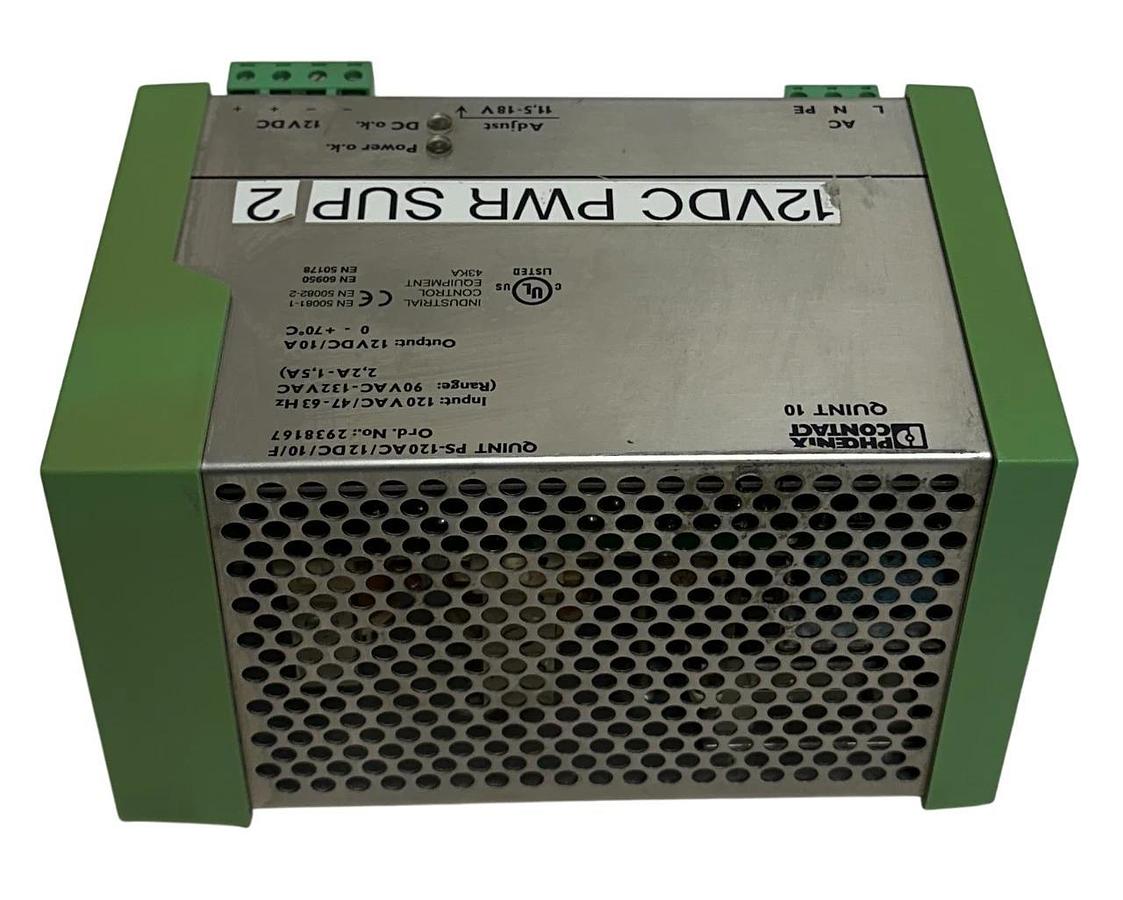 Used PHOENIX CONTACT QUINT PS-120AC/12DC/10/F / 2938167 POWER SUPPLY 78-104-7300 USNP