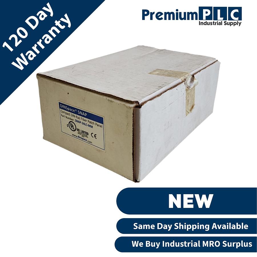 Used NEW DINSpace SNAP-24LC-MM COMPACT DIN-Rail FIBER OPTIC PATCH PANEL W/6 MM LC/LC