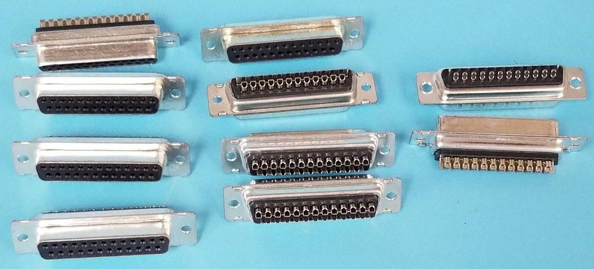 Used LOT OF 10 NEW NEWARK ELECTRONICS 46F1338 AMP 25 PIN FEMALE D-SUB CONNECTORS