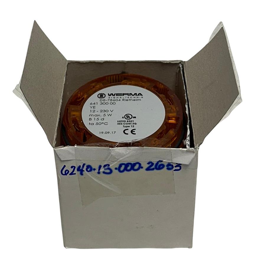 Used WERMA 641 300 00 / 64130000 PERMANENT LIGHT ELEMENT ORANGE 12-230V 5W NSNP