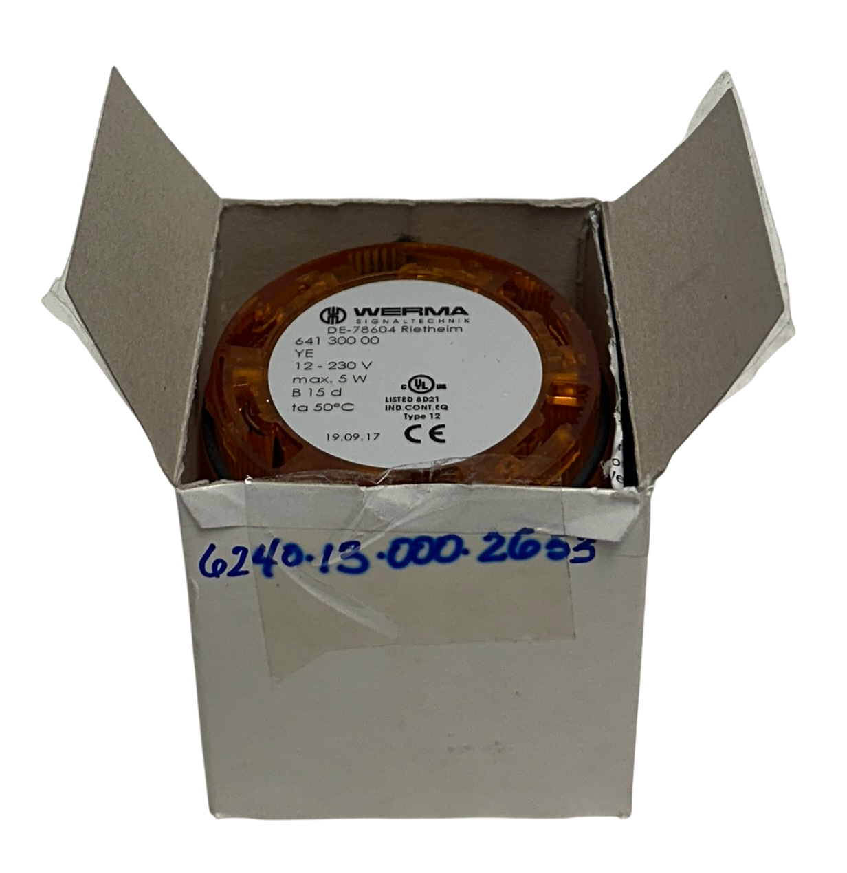 Used WERMA 641 300 00 / 64130000 PERMANENT LIGHT ELEMENT ORANGE 12-230V 5W NSNP