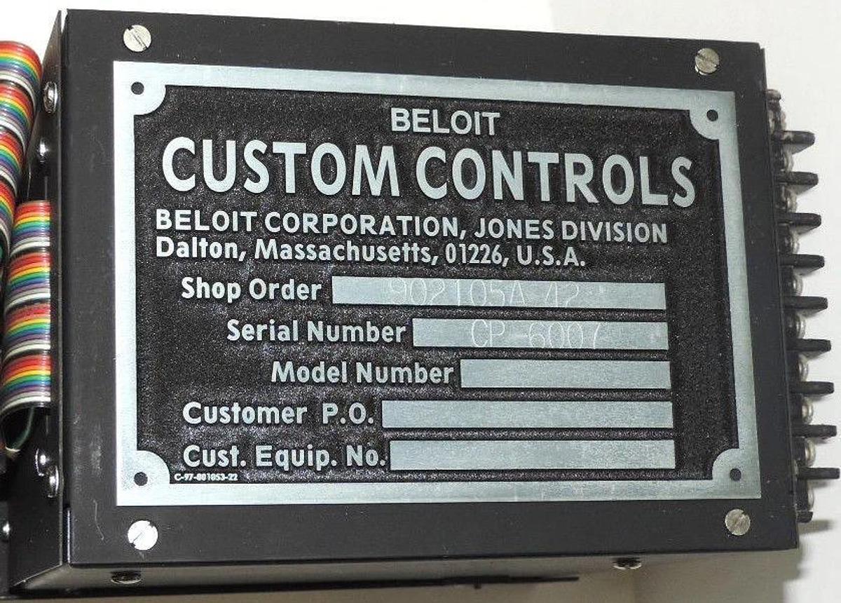 Used BELOIT CUSTOM CONTROLS 42400984-G1 PROCESS CONTROLLER 42400984G1
