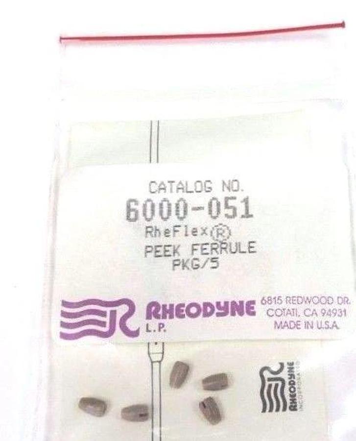 Used NEW RHOEDYNE 6000-054 FITTING SET PEEK PKG/5 W/ 6000-051 PEEK FERRULE PKG/5