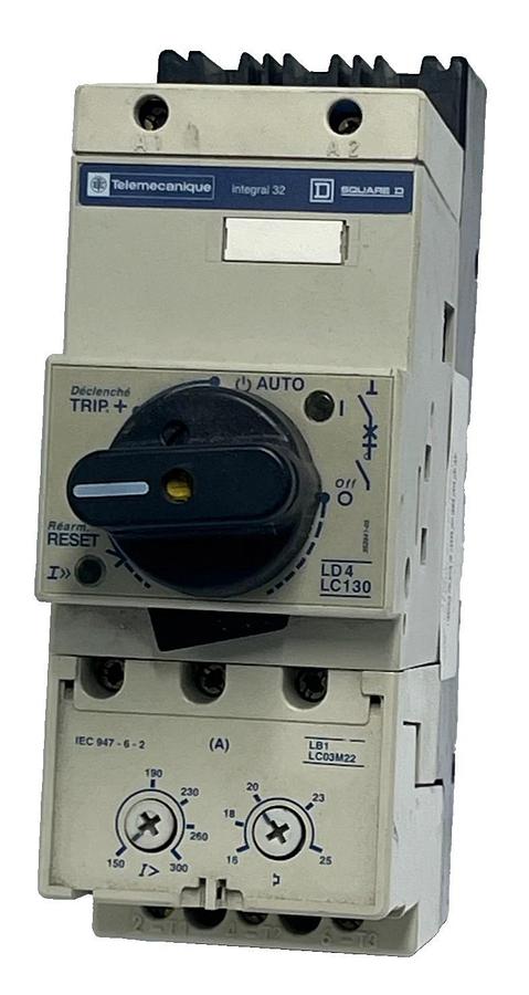 Used Telemecanique LD4-LC130BD Motor Starter | LB1-LC03M22 Overload | 32A 24VDC Coil