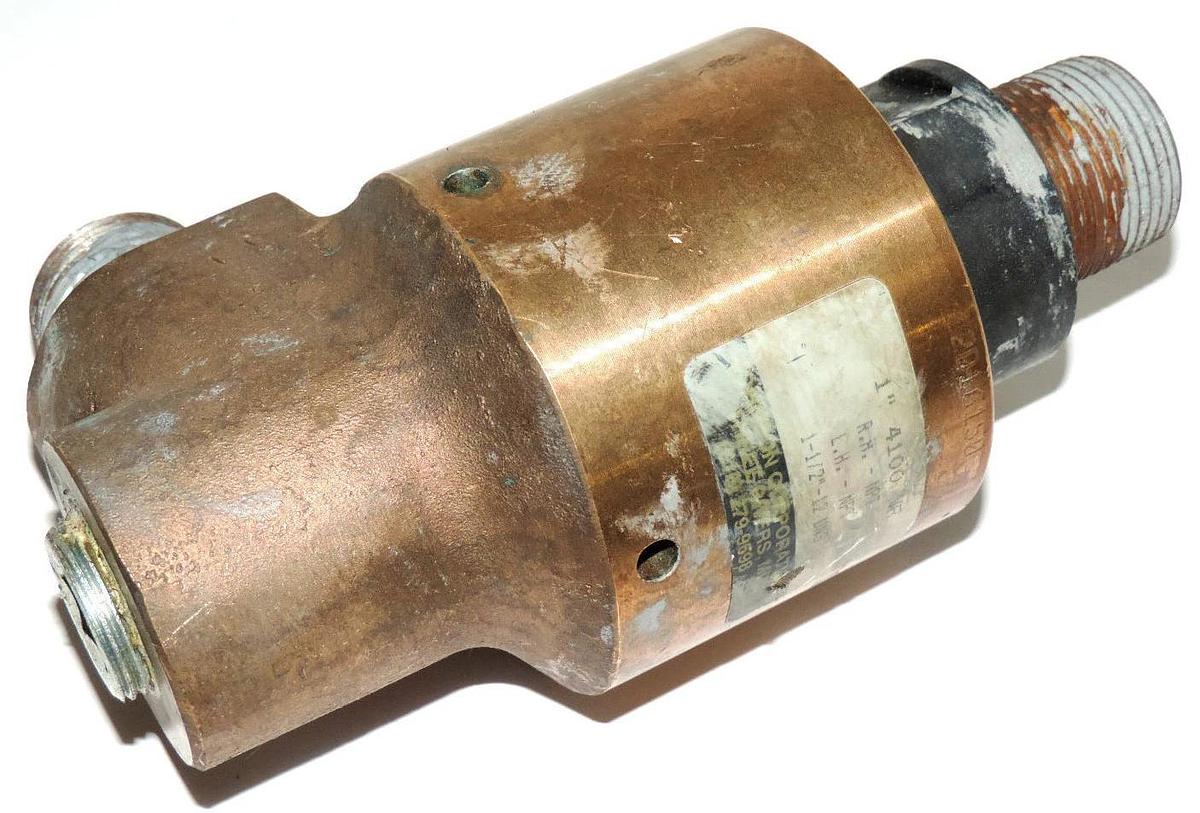 Used JOHNSON CORPORATION 4100 WR SINGLE FLOW ROTARY UNION, 1-1/2''-12 UNS