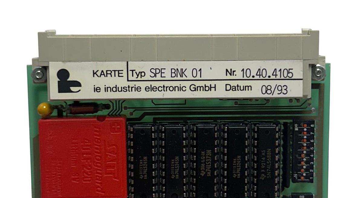 Used IE INDUSTRIE ELECTRONIC SPE BNK 01 / 10.40.4105 / SPEBNK01 CARD OEM NSMP