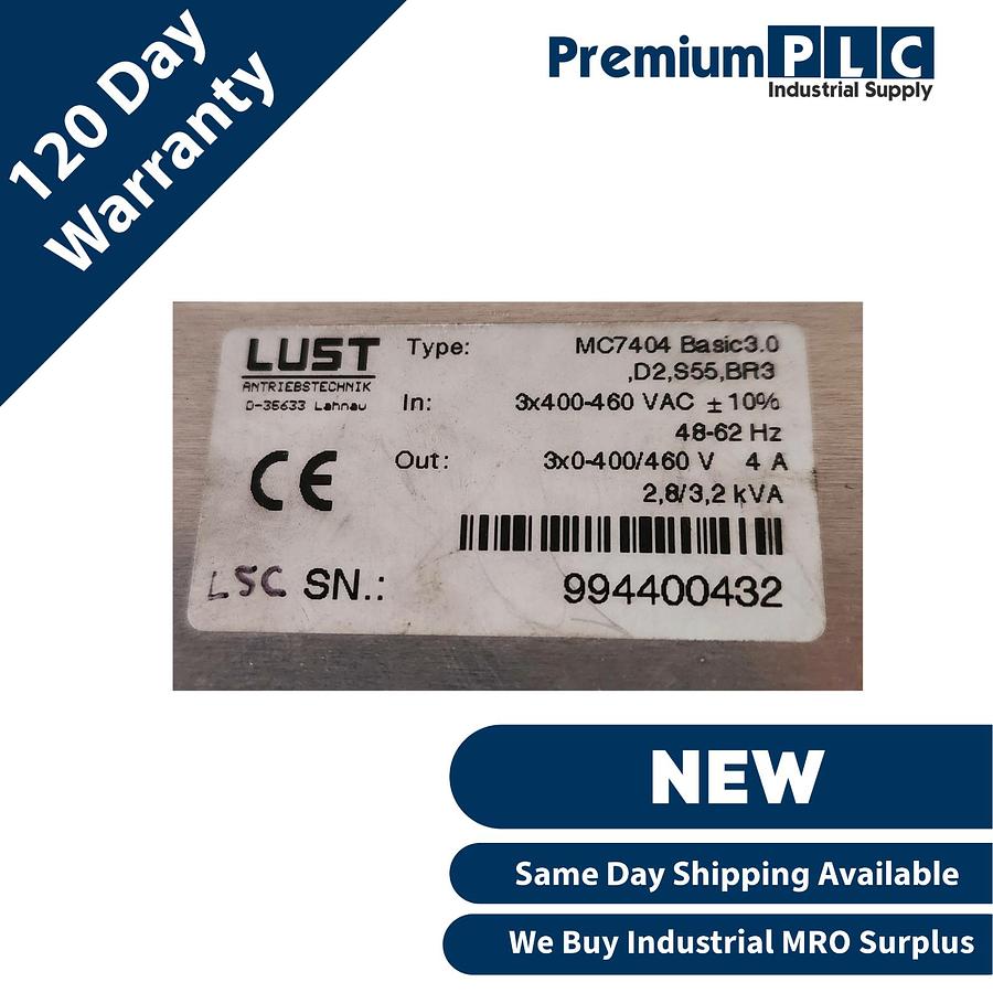 Used NEW LUST MC7404 BASIC 3.0, D2,S55,BR3 MasterControl MC7000 SERVO CONTROLLER