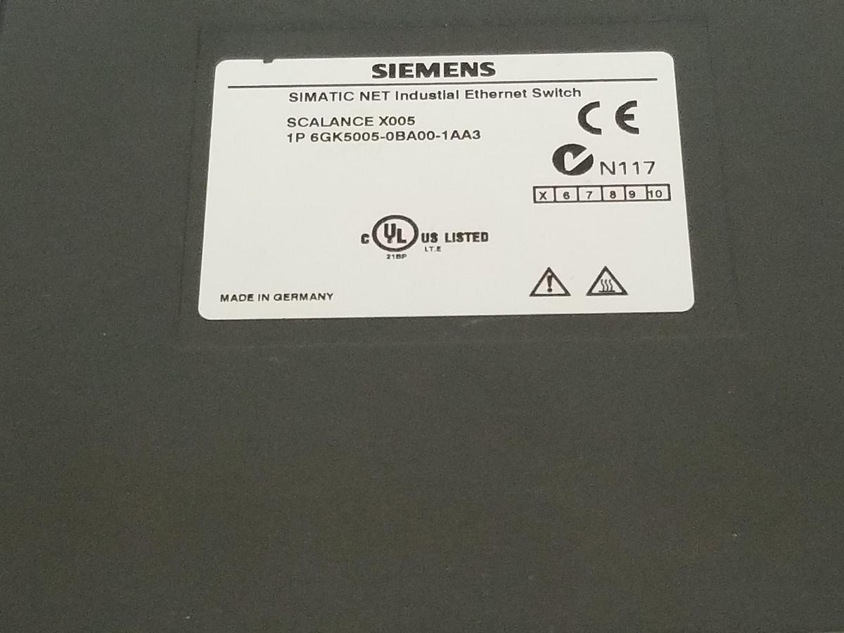 Used SIEMENS SCALANCE X005 1P 6GK5-005-0BA00-1AA3 ETHERNET SWITCH 6GK50050BA001AA3