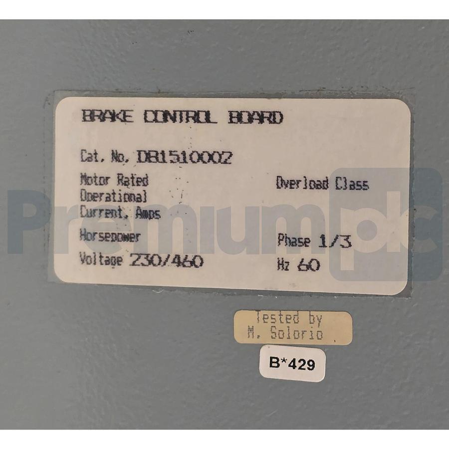 SIEMENS NORDIC CONTROLS D81510002 BRAKE CONTROL BOARD 230/460V 60HZ 1/3PH NSNP