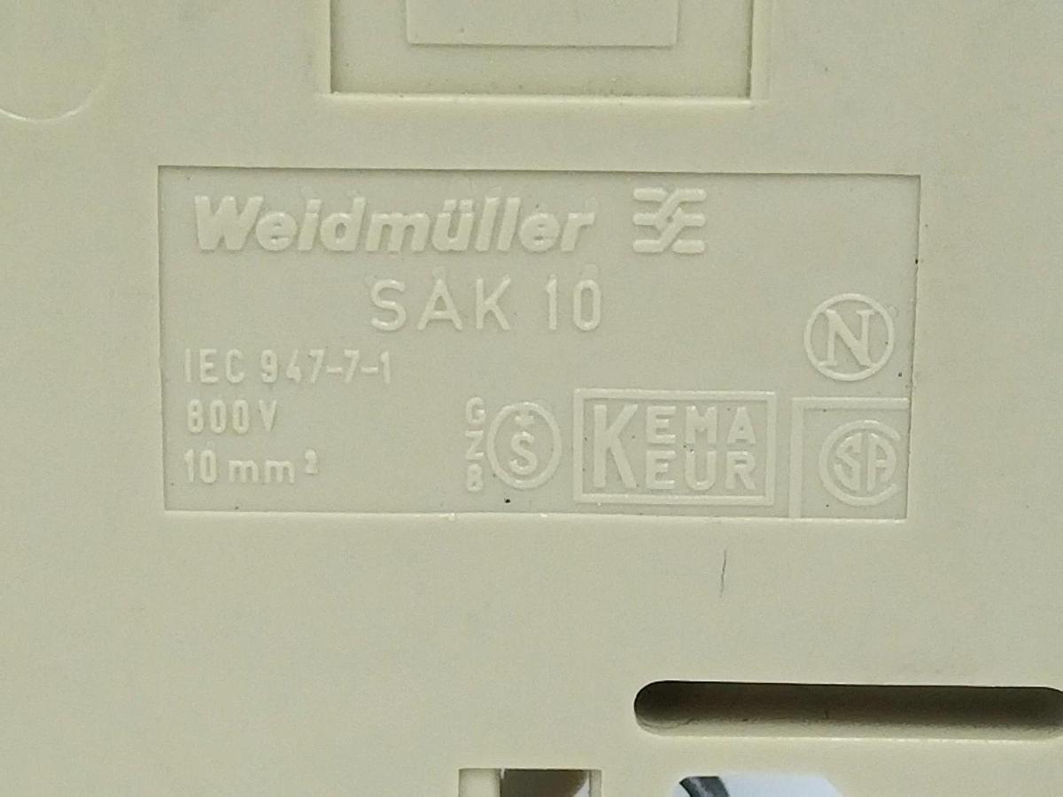 Used LOT OF 3 WEIDMULLER SAK-10 800V TERMINAL BLOCKS SAK10