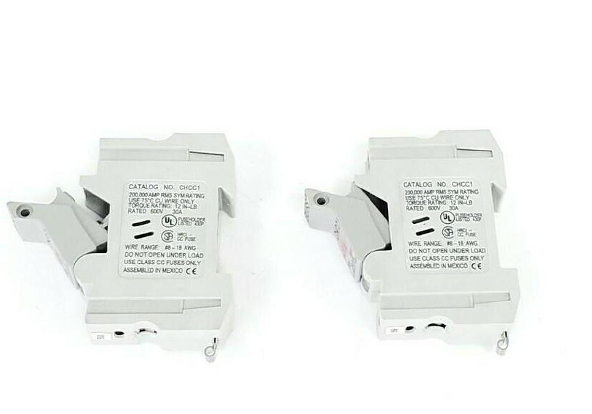 Used LOT OF 2 COOPER BUSSMANN CHCC1 FUSE HOLDERS 30A 600V