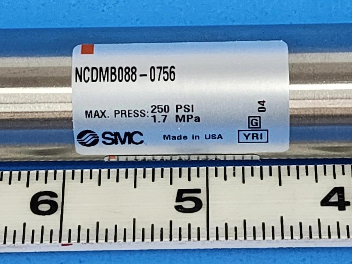NEW SMC NCDMB088-0756 AIR CYLINDER 7/8IN BORE SIZE 250PSI 1.7MPa