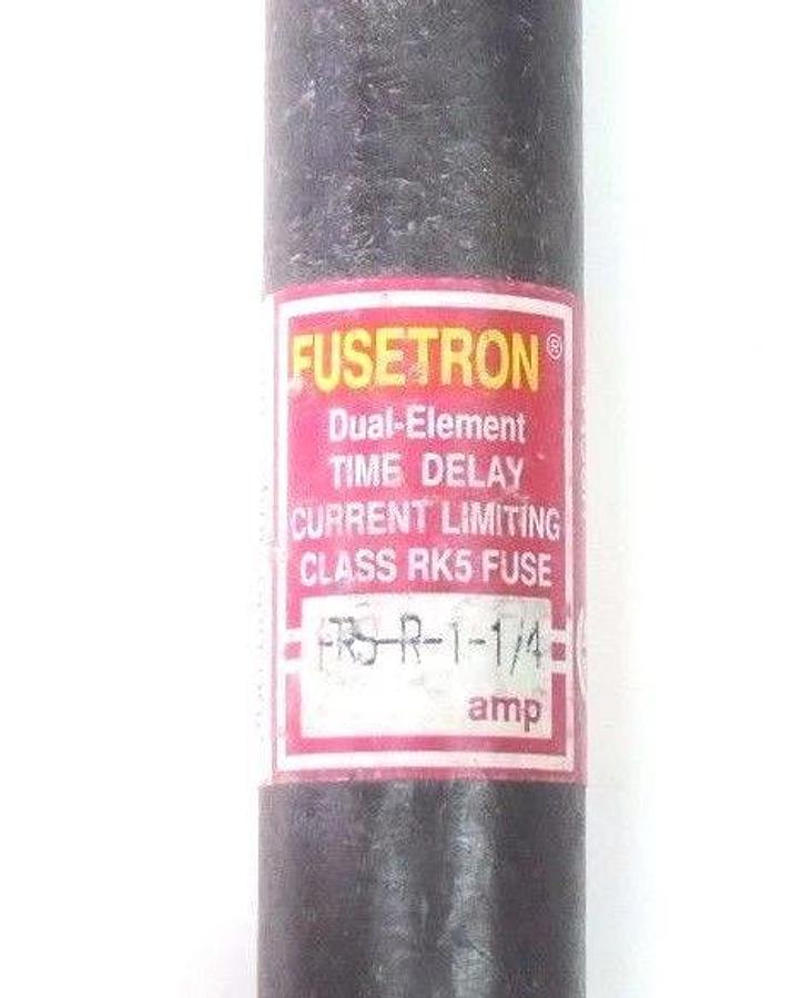 Used LOT OF 4 BUSSMANN FUSETRON FRS-R-1-1/4 FUSES 1.25AMP 600V CLASS RK5 TIME DELAY