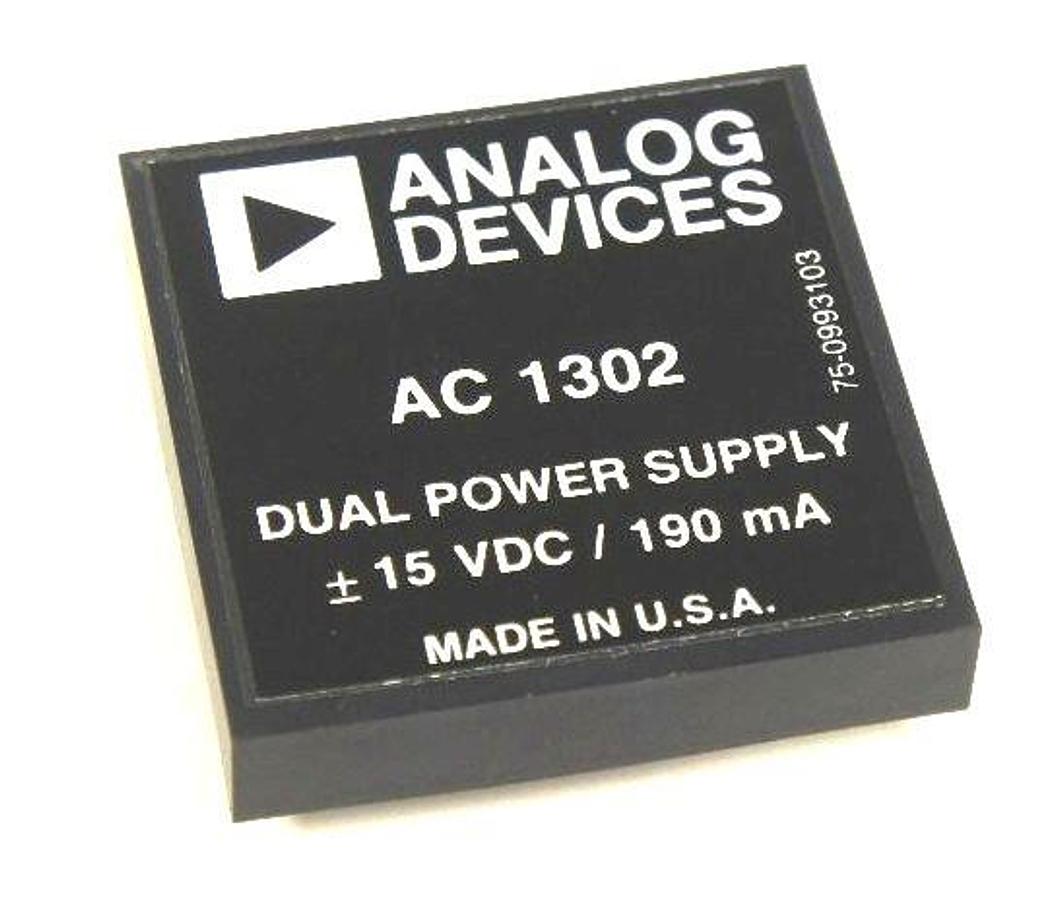 Used NEW ANALOG DEVICES AC-1302 DUAL POWER SUPPLY 15 VDC, 190 MA, AC1302