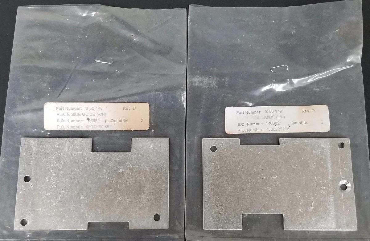 LOT OF 2 NEW GENERIC PLATE-SIDE GUIDES S-50-149 (L/H) S-50-148 (R/H) REV. D