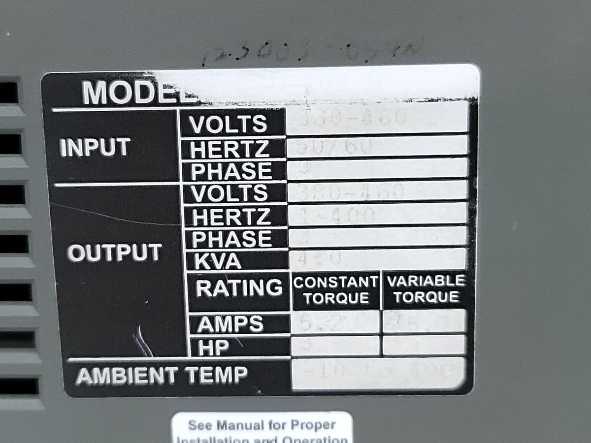 Used MOTORTRONICS CSD-403-N AC INVERTER DRIVE CSD SERIES 3HP 460VAC CSD-403N, CSD403N
