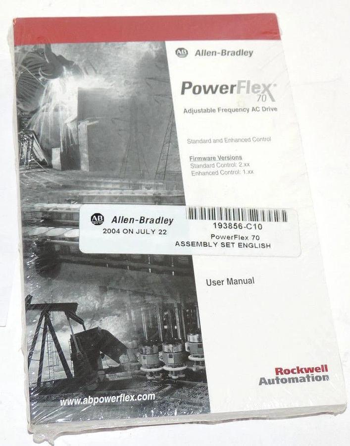 Used NEW ALLEN BRADLEY 193856-C10 USER MANUAL FOR POWERFLEX 70 AC DRIVE