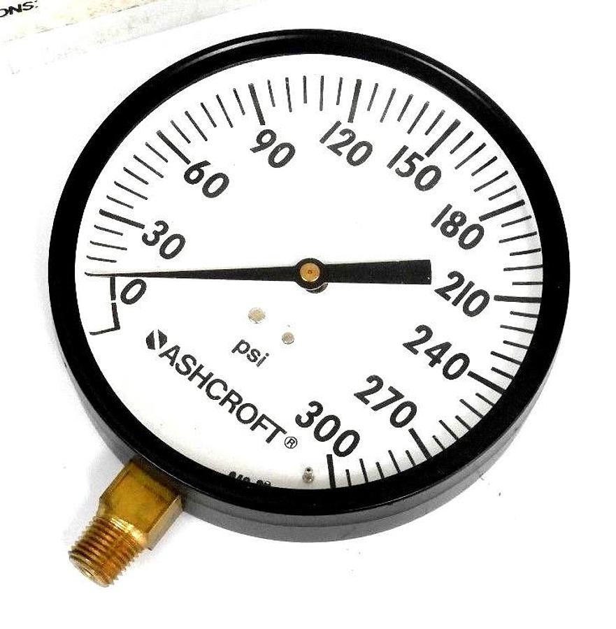 Used NIB ASHCROFT 45W1000 H 02L 300# PRESSURE GAUGE 4 1/2" 45W1000H02L