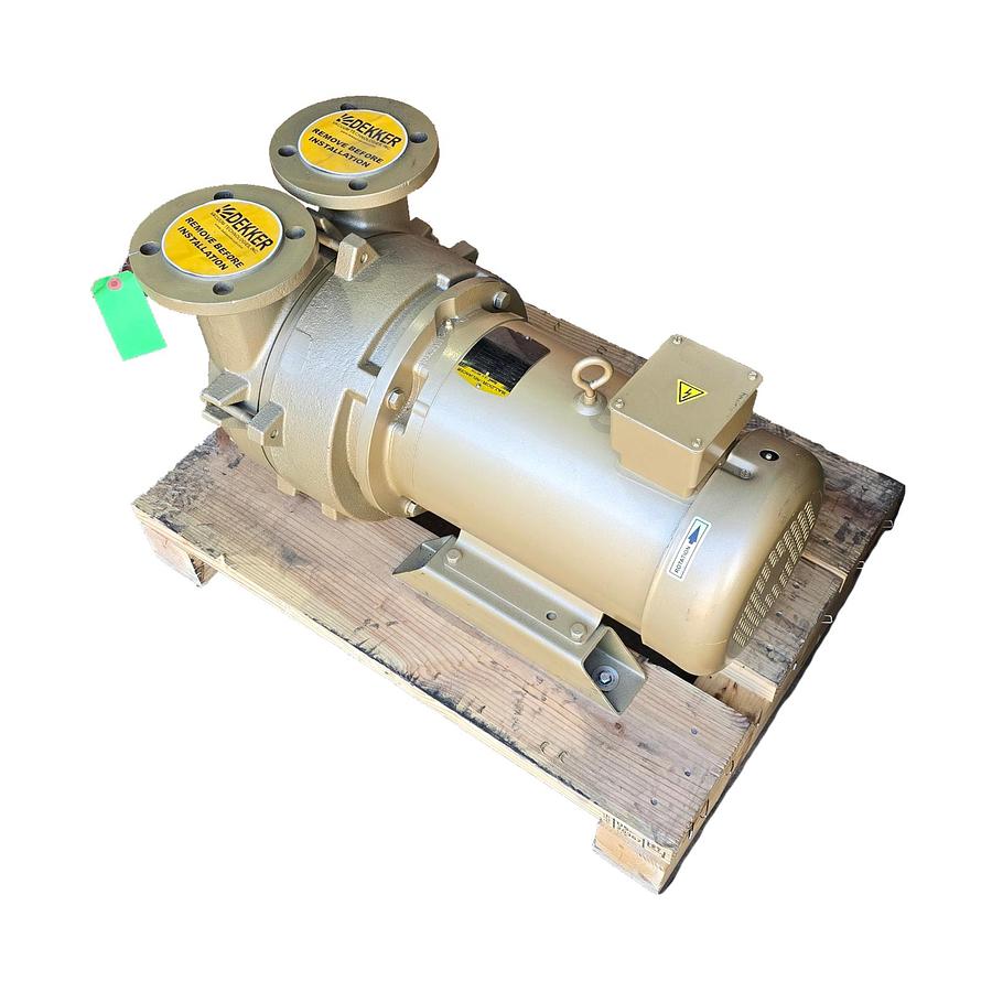 Used DEKKER DV0150D-MA3-SGL LIQUID RING VACUUM PUMP 10HP, 150cfm, 230/460V, 1" IN/OUT