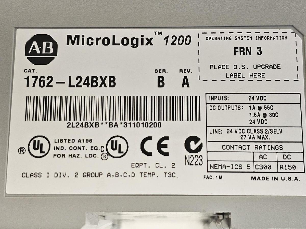 Used NEW Allen-Bradley 1762-L24BXB /B MicroLogix 1200 24-Point PLC Controller 24VDC