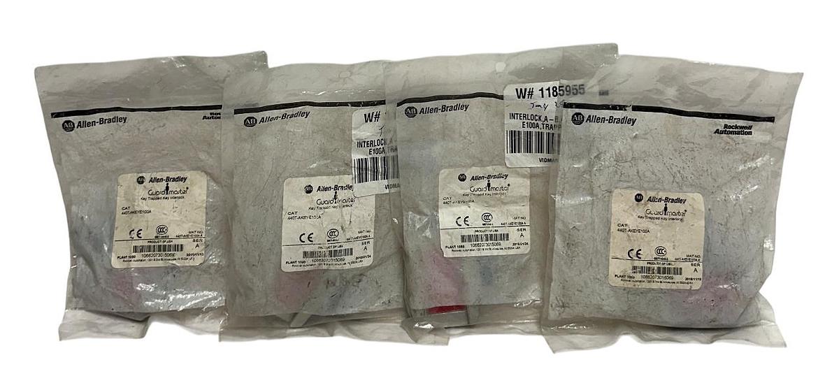 4 ALLEN BRADLEY 440T-AKEYE100A /A Guardmaster KEY TRAPPED KEY INTERLOCKS NSFS