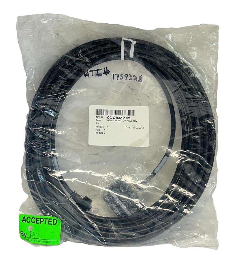 Used TELEDYNE DALSA CC C1651-10M / CCC165110M GENIE NANO I/O CABLE 10M NSMP