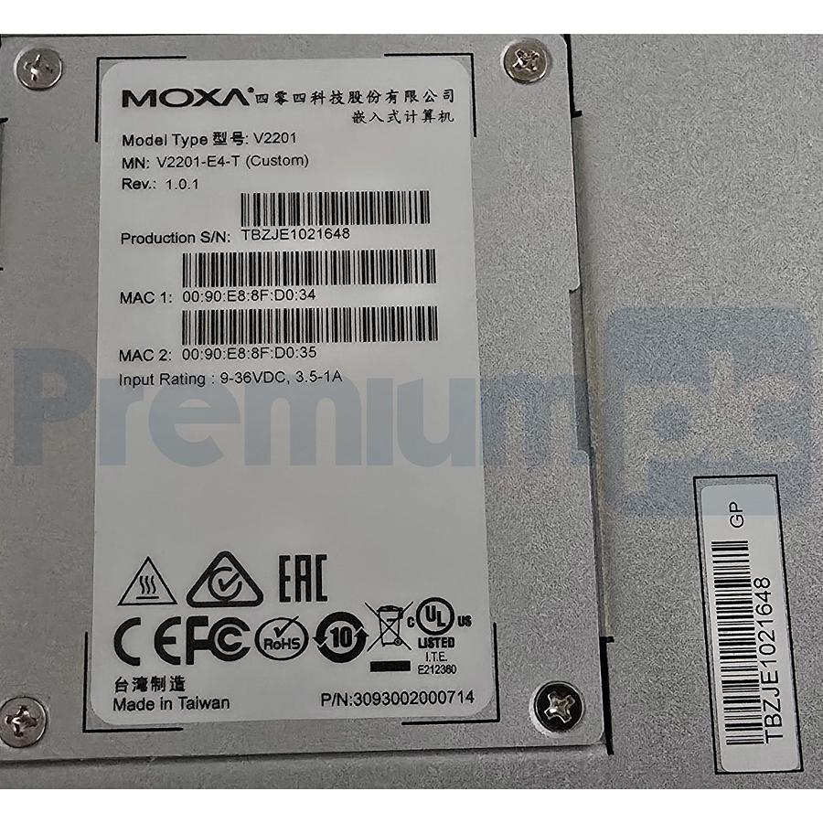 Used MOXA V2201-E4-T (Custom) V2201 DIN-rail x86 Computer IPC Intel Atom E3845 NSMP