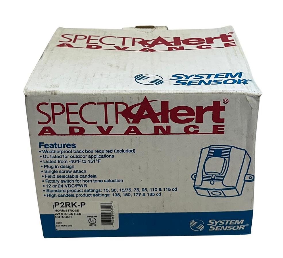 Used SYSTEM SENSOR P2RK-P / 51-0096RK-AMB SPECTRAlert HORN/STROBE 8-33V AMBER NSMP