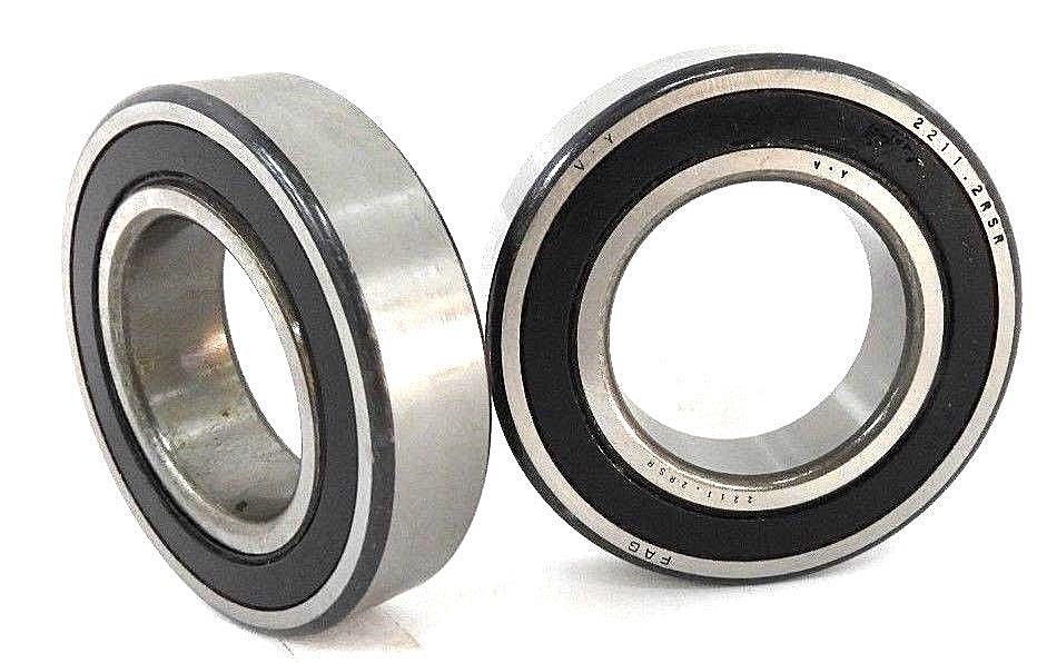 Used LOT OF 2 NEW FAG 6211RSR DEEP GROVE BALL BEARINGS SHIELDED 2211.2RSR