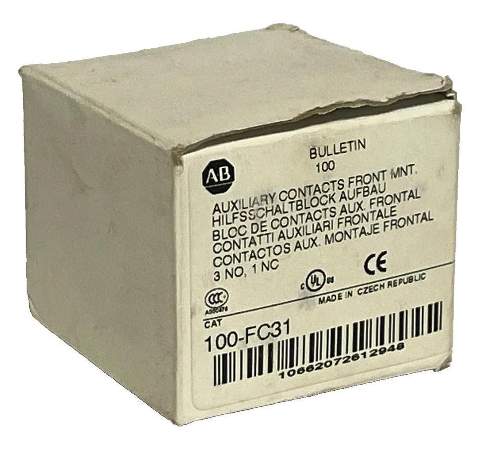 Allen-Bradley 100-FC31 Auxiliary Contact Block | Ser B 3NO/1NC Front Mount NSMP