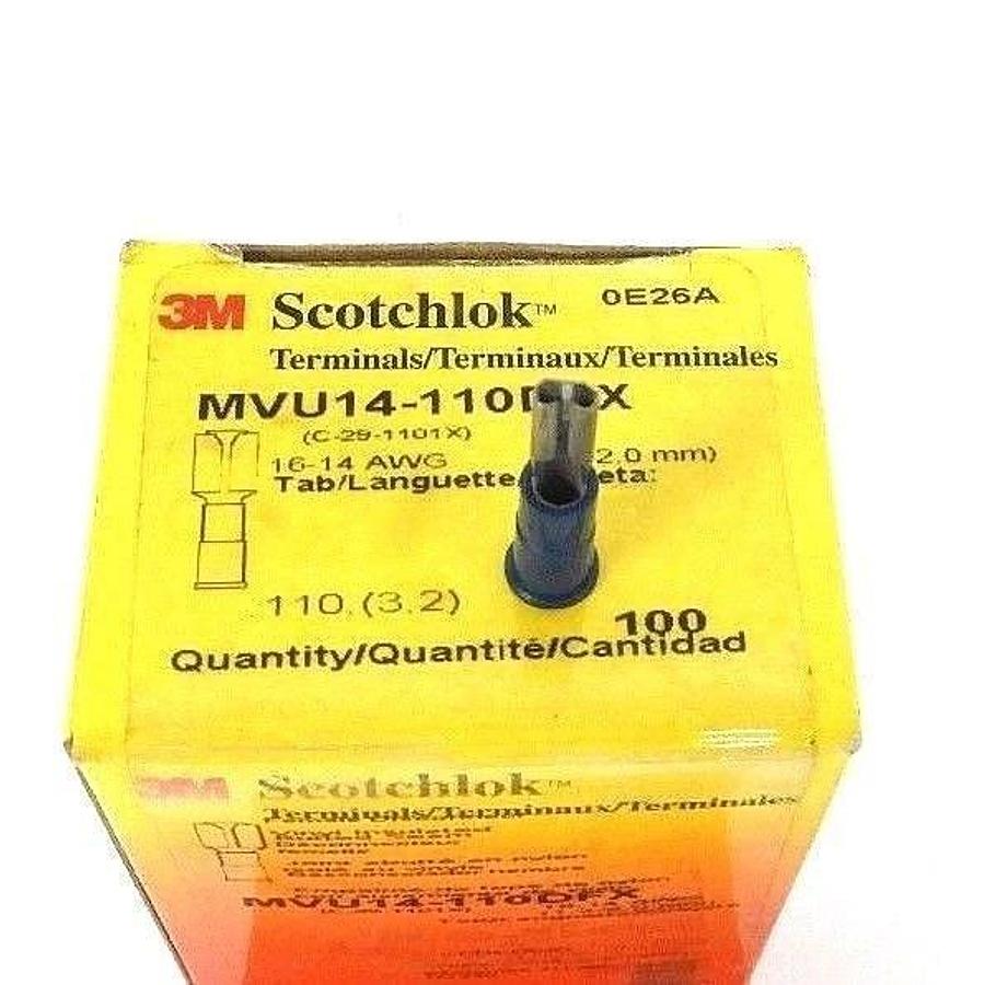 Used LOT OF 200 3M SCOTCHLOK MVU14-110DFX TERMINALS MVU14110DFX, 16-14 AWG