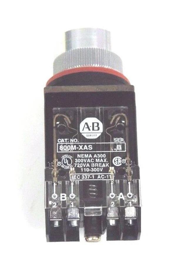 NIB ALLEN BRADLEY 800MR-A2AS SER. C SMALL ROUND PUSH BUTTON BLACK, 800MRA2AS