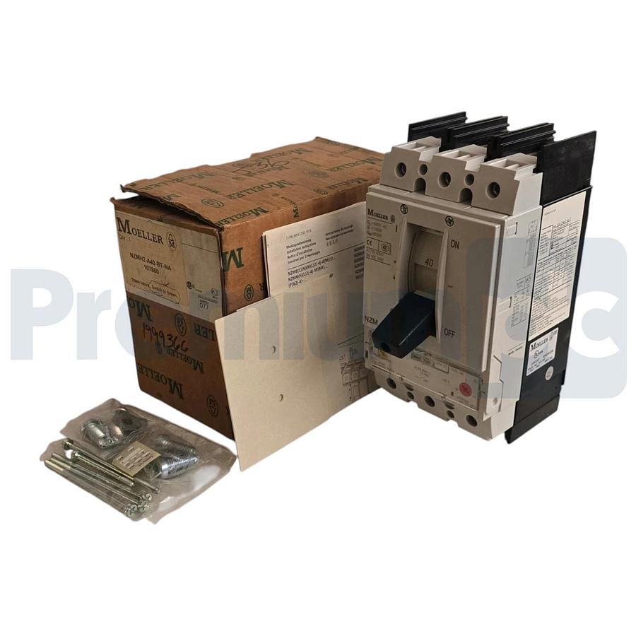 Eaton Moeller NZMH2-A40-BT-NA | 107800 MCCB Circuit Breaker 3P 40A 600V w/Trip