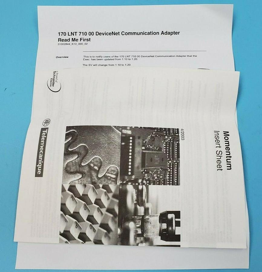 Used NIB SCHNEIDER / SQUARE D 170LNT71000 DEVICENET ADAPTER W/ 170AEW34000 BASE