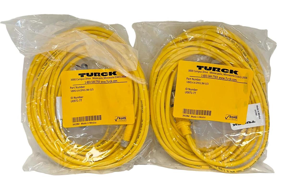Used 2 TURCK RK 4.5T-2-WS 4.5T / U2187-3 EURO FAST CORDSETS 2M NSMP