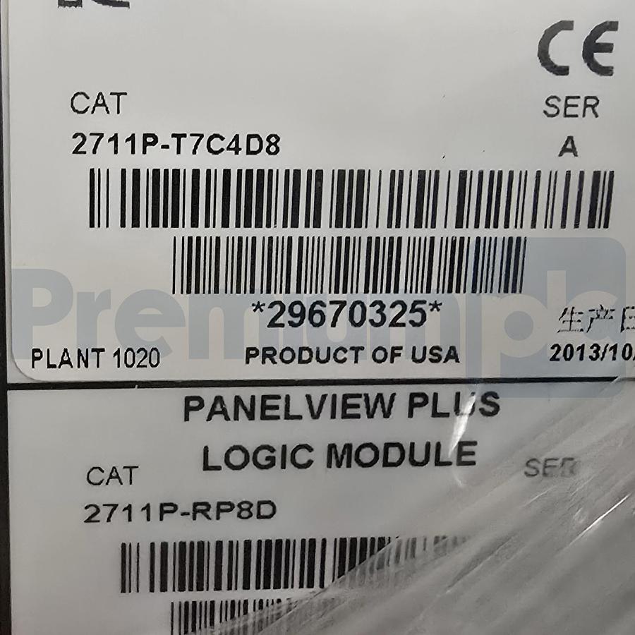 Used Allen-Bradley 2711P-T7C4D8 /A + RP8D PanelView Plus 6 700 Terminal 6.5" 24V NSMP
