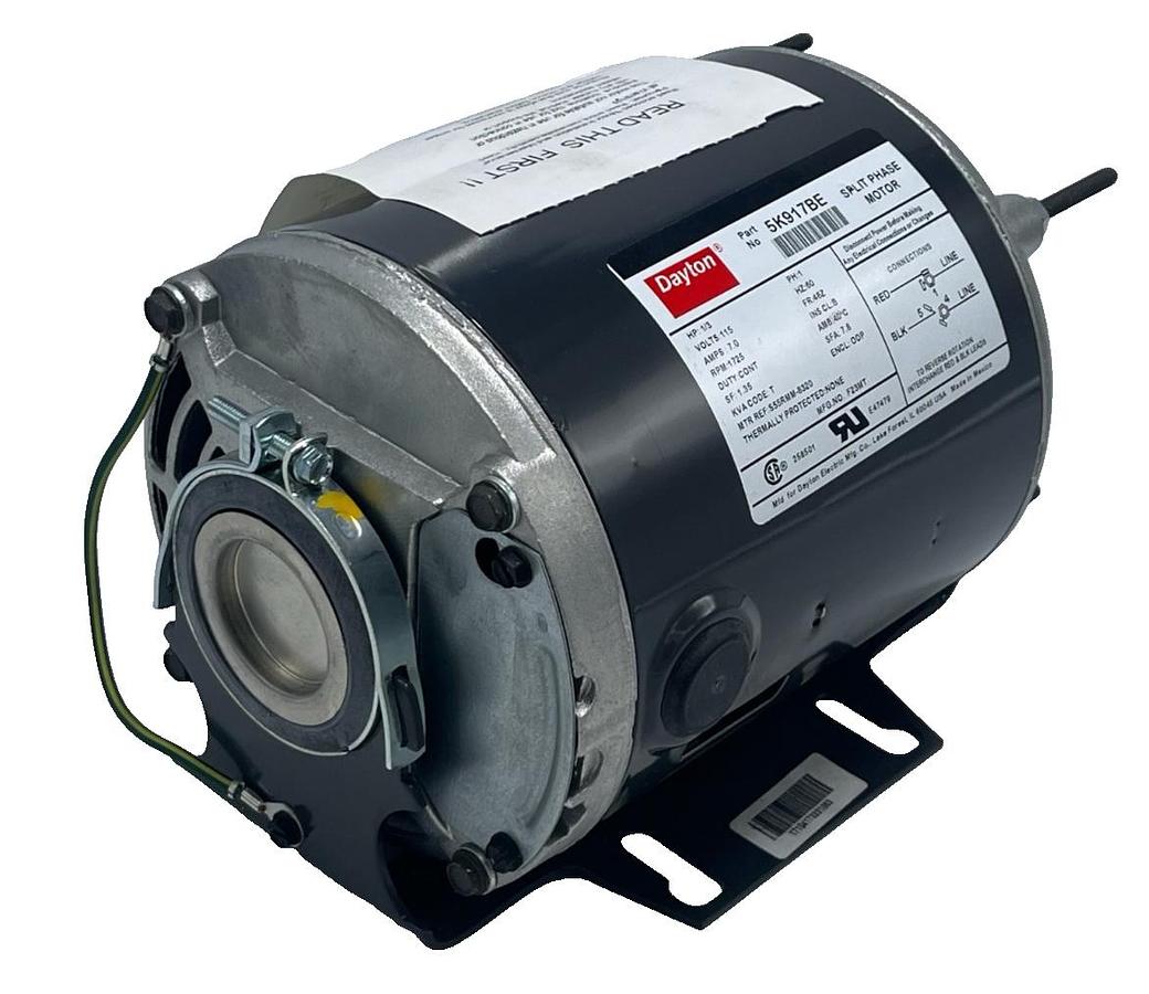 Used Dayton 5K917BE Split Phase Motor 1/3 HP 1725 RPM 115V 48Z Frame ODP