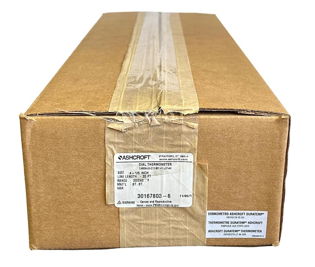 Used NEW ASHCROFT C-600A-02-C12-B01-A1-L07-AK / 30167803-6 DURATEMP DIAL THERMOMETER